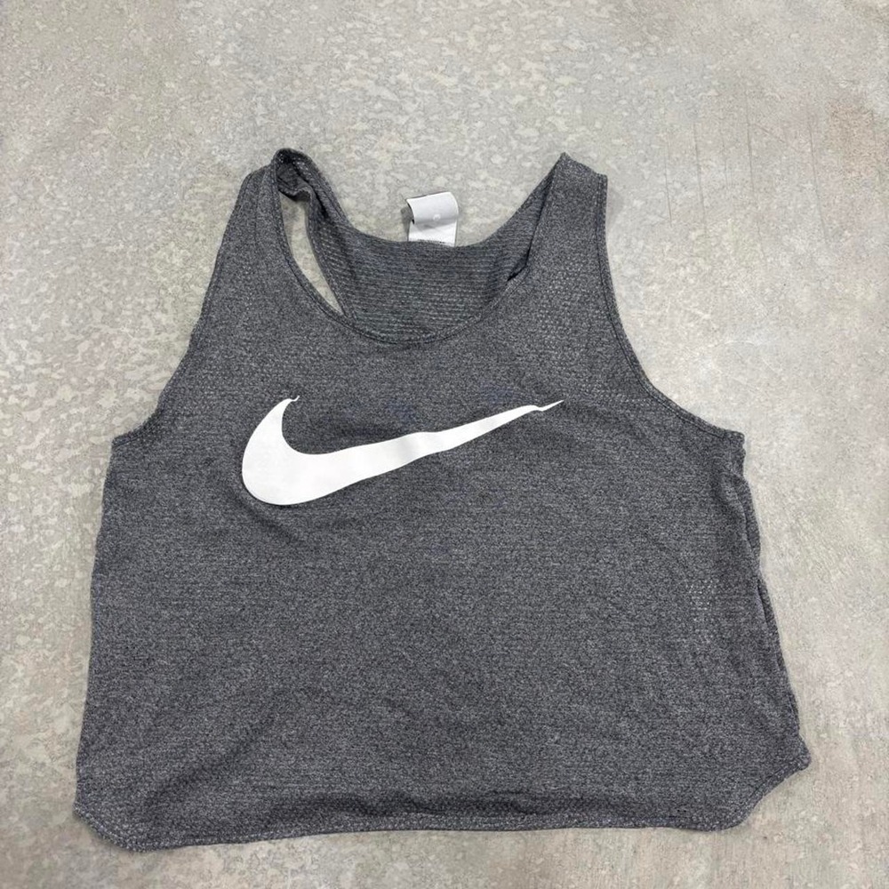 Nike Dri-FIT Gray Tank Top with White Swoosh Women's Size M